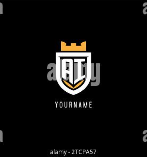 Logo ai initial avec bouclier, logo de jeu eSport logo monogramme de style graphique vectoriel Illustration de Vecteur