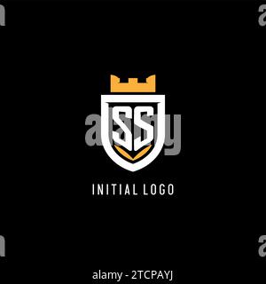 Logo SS initial avec bouclier, logo de jeu eSport logo monogramme de style graphique vectoriel Illustration de Vecteur