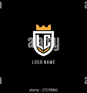 Logo LC initial avec bouclier, logo eSport gaming logo monogramme de style graphique vectoriel Illustration de Vecteur