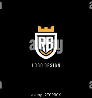 Logo RB initial avec bouclier, logo eSport gaming logo monogramme de style graphique vectoriel Illustration de Vecteur