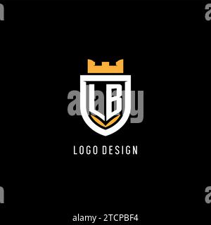 Logo LB initial avec bouclier, logo eSport gaming logo monogramme de style graphique vectoriel Illustration de Vecteur