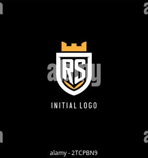 Logo RS initial avec bouclier, graphique vectoriel de style monogramme de logo de jeu eSport Illustration de Vecteur