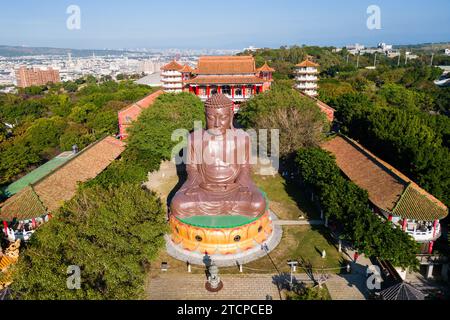 Vue aérienne d'une statue bouddhiste géante à changhua, taiwan Banque D'Images