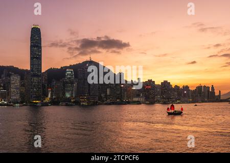 Paysage du port de victoria et de l'île de hong kong, Chine Banque D'Images