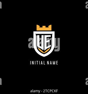 Logo UE initial avec bouclier, logo eSport gaming logo monogramme style graphique vectoriel Illustration de Vecteur