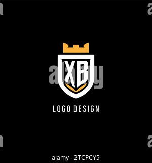 Logo XB initial avec bouclier, logo de jeu eSport graphique vectoriel de style monogramme Illustration de Vecteur