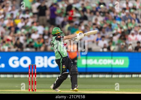 Melbourne, Australie. 13 décembre 2023. Le joueur des Melbourne Stars Liam Dawson tire lors du match T20 de la KFC Big Bash League (BBL13) entre les Melbourne Stars et les Perth Scorchers au Melbourne Cricket Ground. Crédit : Santanu Banik/Alamy Live News Banque D'Images