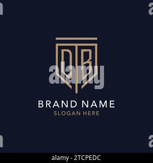 Monogramme initial de logo DB avec inspiration de conception d'icône de bouclier de luxe simple Illustration de Vecteur