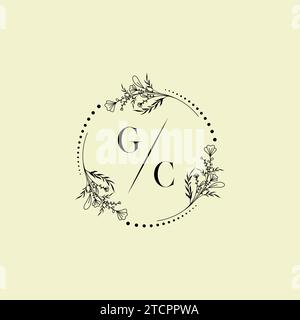 Lettres initiales de logo de mariage GC dans la conception professionnelle de haute qualité qui imprimeront bien sur tous les supports d'impression Illustration de Vecteur