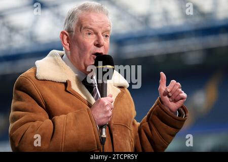 Photo de dossier datée du 31-12-2016 de John Motson. Mieux connu sous le nom de Motty, le commentateur distingué de Salford est devenu synonyme de football sur la BBC pendant près d'un demi-siècle après s'être catapulté dans le grand temps avec sa description du mémorable but de Ronnie Radford en FA Cup pour Hereford contre Newcastle. Date de parution : jeudi 23 février 2023. Date de publication : jeudi 14 décembre 2023. Banque D'Images