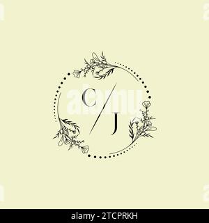 Lettres initiales de logo de mariage de CJ dans la conception professionnelle de haute qualité qui imprimera bien sur tous les supports d'impression Illustration de Vecteur