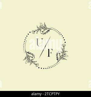 Lettres initiales de logo de mariage UF dans la conception professionnelle de haute qualité qui imprimera bien sur tous les supports d'impression Illustration de Vecteur