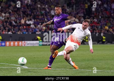 Photo de dossier datée du 07-06-2023 de Jarrod Bowen, qui a marqué un but en retard alors que West Ham remportait la finale de l'Europa Conference League 2-1 contre la Fiorentina à Prague. Date de parution : jeudi 14 novembre 2023. Banque D'Images