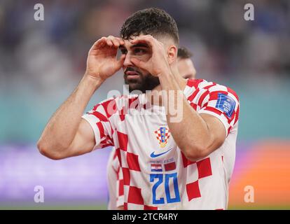 Photo de dossier datée du 17-12-2022 de Josko Gvardiol de Croatie. Manchester City a conclu un contrat de 90 millions d'euros (77,5M£) pour le défenseur du RB Leipzig Josko Gvardiol. Date de parution : jeudi 14 novembre 2023. Banque D'Images