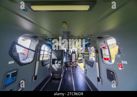 Entraînement au sauvetage par treuil de l'hélicoptère de sauvetage Christoph 62, à l'occasion du 50e anniversaire de la Luftrettung de la DRF. Le sauvetage de Banque D'Images