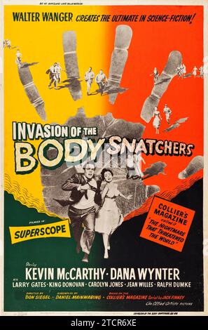 Invasion of the Body Snatchers (Allied Artists, 1956). Affiche de film vintage - science-fiction, terreur, horreur - version alternative - Kevin McCarthy, Dana Wynter Banque D'Images
