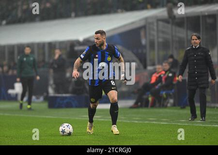 Milan, Italie. 12 décembre 2023. Marko Arnautovic du FC Inter lors du match de l'UEFA Champions League entre l'Inter FC Internazionale et la Real Sociedad, le 12 décembre 2023, au stade Giuseppe Meazza San Siro Siro de Milan, Italie. Photo Tiziano Ballabio crédit : Agence de photo indépendante/Alamy Live News Banque D'Images