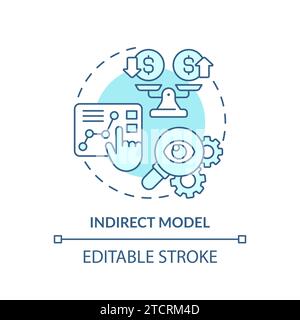 Concept d'icône de modèle indirect bleu simple de ligne fine Illustration de Vecteur