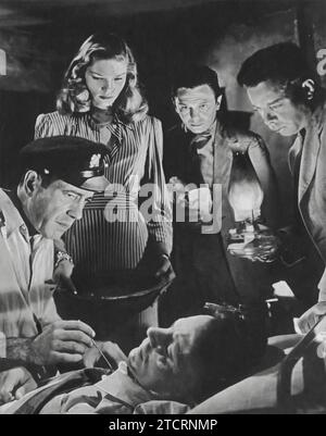 Humphrey Bogart, Lauren Bacall et Walter Molnar figurent en bonne place dans To Have and Have Not (1944). Le film tourne autour du personnage de Bogart, un propriétaire de bateau qui s'enchevêtré dans l'intrigue de la guerre à Vichy en France. Banque D'Images