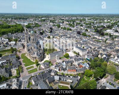 Cathédrale de Bayeux, France drone, aérien Banque D'Images