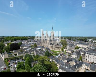 Cathédrale de Bayeux, France drone, aérien Banque D'Images