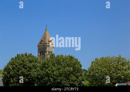 Ville & Cathédrale de Noirmoutier, Vendée, France. Banque D'Images