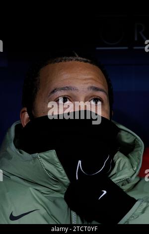 Memphis Depay de l'Atletico de Madrid vu lors du match de l'UEFA Champions League 2023/24 entre l'Atletico de Madrid et le Latium au stade Civitas Metropolitano. Note finale : Atletico de Madrid 2 : 0 Latium (photo Guillermo Martinez / SOPA Images/Sipa USA) Banque D'Images