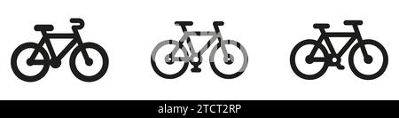 ensemble d'icônes de vélo isolé Illustration de Vecteur