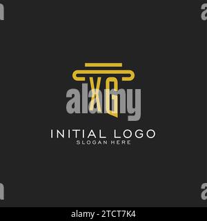 Logo initial XG avec graphique vectoriel de conception de style pilier simple Illustration de Vecteur