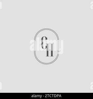 Graphique vectoriel de conception de logo de monogramme de mariage initial CH Illustration de Vecteur