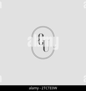 Graphique vectoriel de conception de logo de monogramme de mariage initial CU Illustration de Vecteur