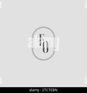 Graphique vectoriel de conception de logo de monogramme de mariage initial FO Illustration de Vecteur