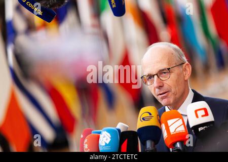 Bruxelles, Belgique. 14 décembre 2023. © Nicolas Landemard/le Pictorium/MAXPPP - Bruxelles 14/12/2023 Luc Frieden. Arrivees des chefs d'etats au sommet européen. Crédit : MAXPPP/Alamy Live News Banque D'Images