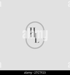 Graphique vectoriel de conception de logo de monogramme de mariage initial HL Illustration de Vecteur
