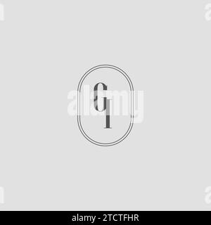 Graphique vectoriel de conception de logo de monogramme de mariage initial GI Illustration de Vecteur