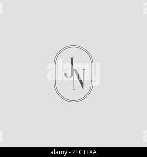 Graphique vectoriel de conception de logo de monogramme de mariage initial de JN Illustration de Vecteur