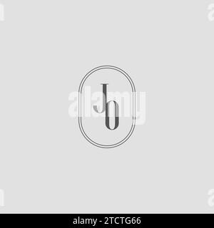 Graphique vectoriel de conception de logo de monogramme de mariage JO initial Illustration de Vecteur