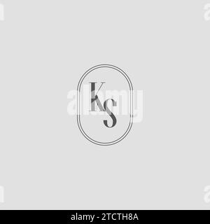 Graphique vectoriel de conception de logo de monogramme de mariage initial KS Illustration de Vecteur