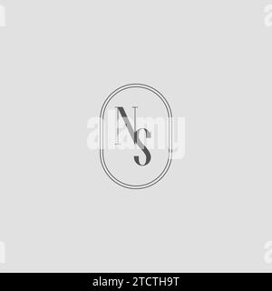 Graphique vectoriel de conception de logo de monogramme de mariage NS initial Illustration de Vecteur