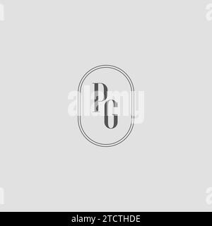Graphique vectoriel de conception de logo de monogramme de mariage initial PG Illustration de Vecteur