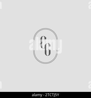 Graphique vectoriel de conception de logo de monogramme de mariage initial CG Illustration de Vecteur