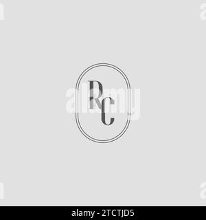 Graphique vectoriel de conception de logo de monogramme de mariage initial RC Illustration de Vecteur