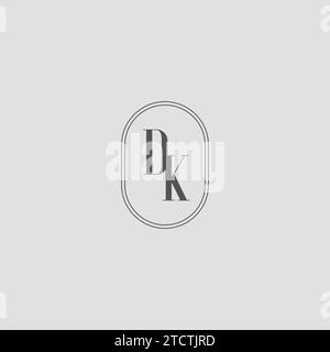 Graphique vectoriel de conception de logo de monogramme de mariage initial DK Illustration de Vecteur