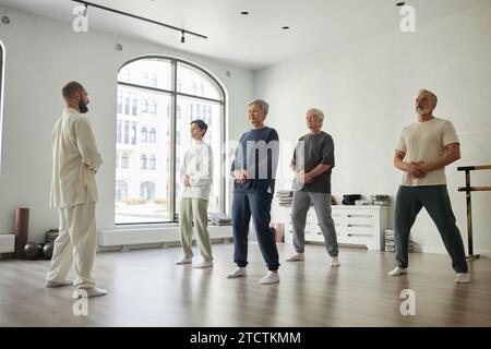 Groupe de personnes âgées faisant l'exercice de Qigong Banque D'Images