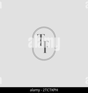 Graphique vectoriel de conception de logo de monogramme de mariage initial TF Illustration de Vecteur