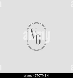 Graphique vectoriel de conception de logo de monogramme de mariage initial VG Illustration de Vecteur
