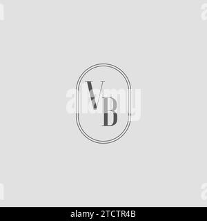 Graphique vectoriel de conception de logo de monogramme de mariage VB initial Illustration de Vecteur