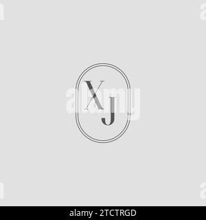 Graphique vectoriel de conception de logo de monogramme de mariage XJ initial Illustration de Vecteur