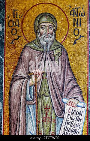 Mosaïque Saint Antoine à St. Cathédrale orthodoxe grecque Sophia, Londres, Royaume-Uni Banque D'Images