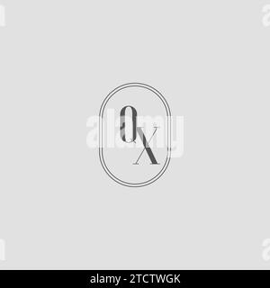 Graphique vectoriel de conception initiale de logo de monogramme de mariage QX Illustration de Vecteur